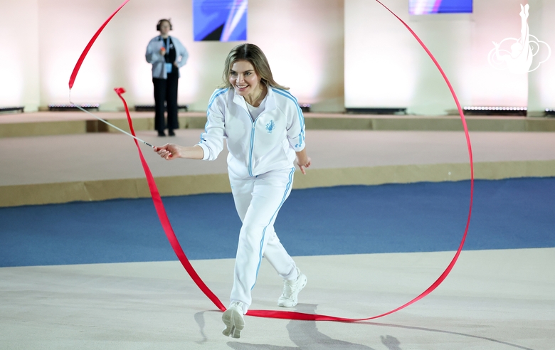 Olympic champion Alina Kabaeva during the international Sky Grace Cup tournament the gala-concert rehearsal in Doha