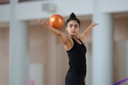 Gymnast Kimaya Karle during training
