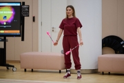 Olympic champion Alina Kabaeva during a training session at the Academy
