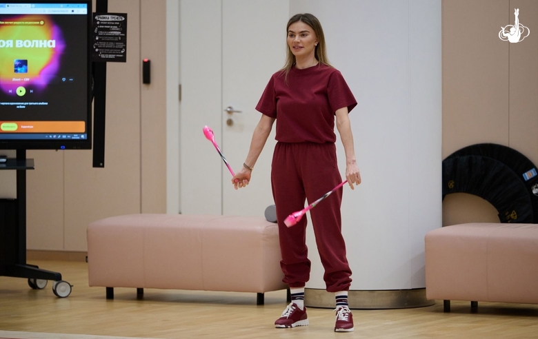 Olympic champion Alina Kabaeva during a training session at the Academy