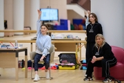 Olympic champion Alina Kabaeva and the Academy coaches during a training session