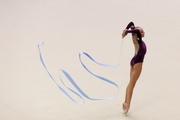 Sofia Smirnova during an exercise with a ribbon