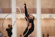 Anna Vakulenko during an exercise with a hoop