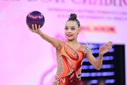 Sofia Ilteryakova during an exercise with a ball