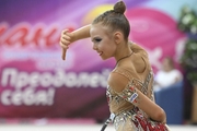 Elvira Belyaeva during an exercise with a hoop