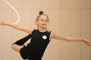 Yana Zaikina during an exercise with the hoop