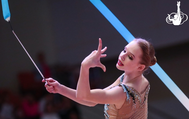 Alina Protasova (Russia) during the ribbon exercise