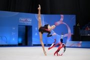 Ulyana Janus during an exercise with a ribbon