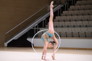 Miroslava Monina during the hoop exercise at a control training session