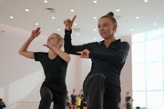 Glafira Morzhukhina and Alisa Medvedeva during the Alla Dukhova TODES Theater master class