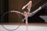 Anna Vakulenko during an exercise with a hoop ata control training session