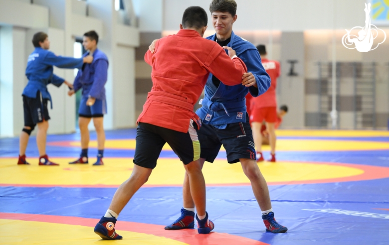 Participants of the training camp during training at the Martial Arts Academy