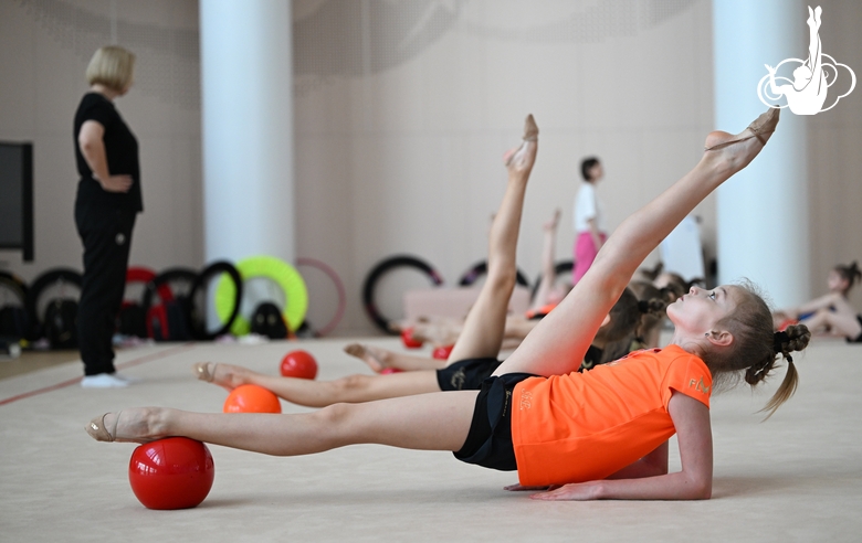 Gymnasts during the workout