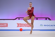 Vladislava Sharonova during an exercise with a ball