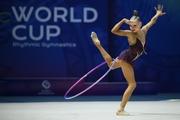 Eva Kononova during an exercise with hoop