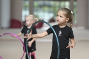 Young gymnasts during training