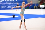 Kristina Voitenko warming up before a performance