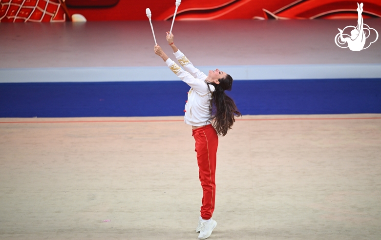Olympic champion Alexandra Timoshenko during the Friendship flash mob
