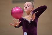 Sofia Smirnova during an exercise with a ball during a control training session