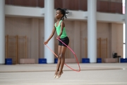 Gymnast Nkenko Sita Davina Chanselvi from the Republic of Congo during the hoop exercise