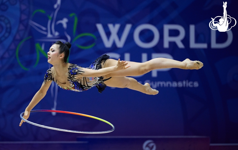 Rin Keys during an exercise with hoop