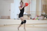 Jimena Dominguez during an exercise with the ball