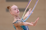 Olga Chernykh with a hoop during at the assessment training session.