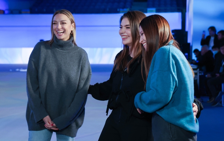 December 13, 2023 Olympic champion Alina Kabaeva, Yana Batyrshina and Evgeniya Kanaeva ahead of the third international Sky Grace-2023 tournament