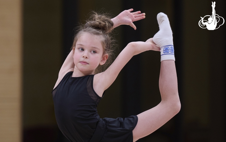 Young gymnast during the selection process