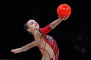 Daria Verenich during an exercise with a ball
