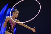 Karolina Tarasova during an exercise with a hoop