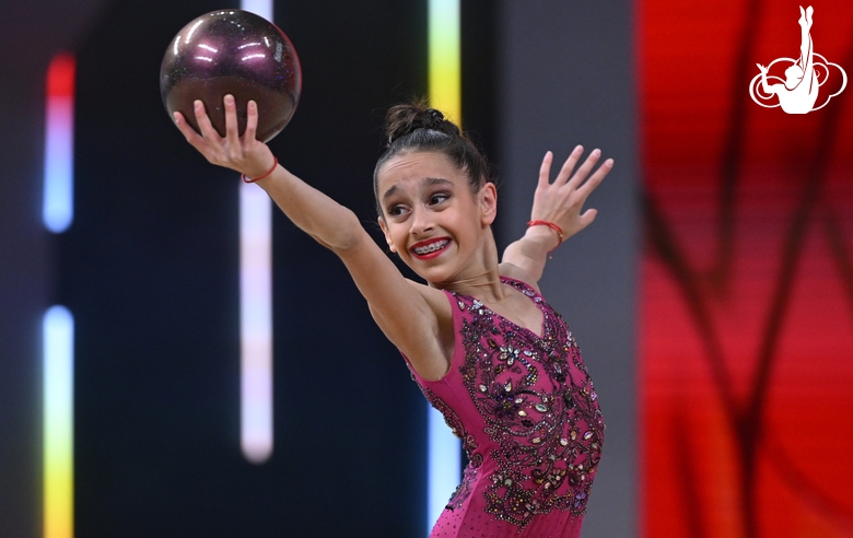 Radina Stoyanova during the ball exercise