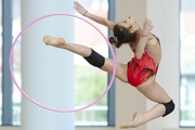 Karolina Tarasova during an exercise with a hoop