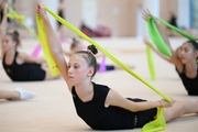 A gymnast during the training session