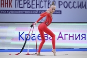 Agniya Kraeva during the ribbon exercise