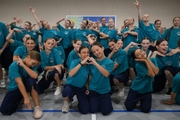 Alla Dukhova's dance studio TODES intensive course participants during a flash mob