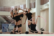 Gymnasts from Belgorod during an exercise with hoops