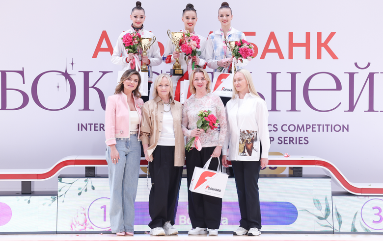 June 18, 2025. Olympic champion Alina Kabaeva during the award ceremony at the stage of the Cup of Strongest at the Academy