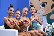 Karolina Tarasova, Ksenia Savinova, Kristina Voitenko and Asel Arapova after the performance