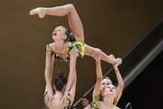 Participants of the Formula of Victory competition during a performance