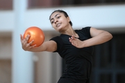 Gymnast Kimaya Karle during training at the Academy