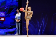 Kristina Voitenko during an exercise with a ball