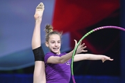 Alisa Kochemazova during an exercise with a hoop at floor testing