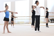 Academy choreographer Ekaterina Belova with Ksenia Savinova, Sabina Samatova, Karolina Tarasova and Anna Vakulenko during training