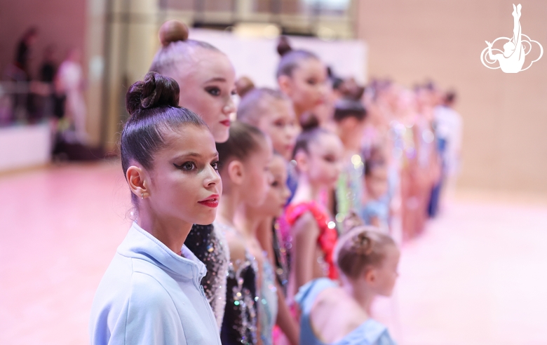 Karolina Tarasova during the opening ceremony of the all-Russian Sky Grace Cup competition