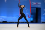 Mariia Borisova during an exercise with a ribbon