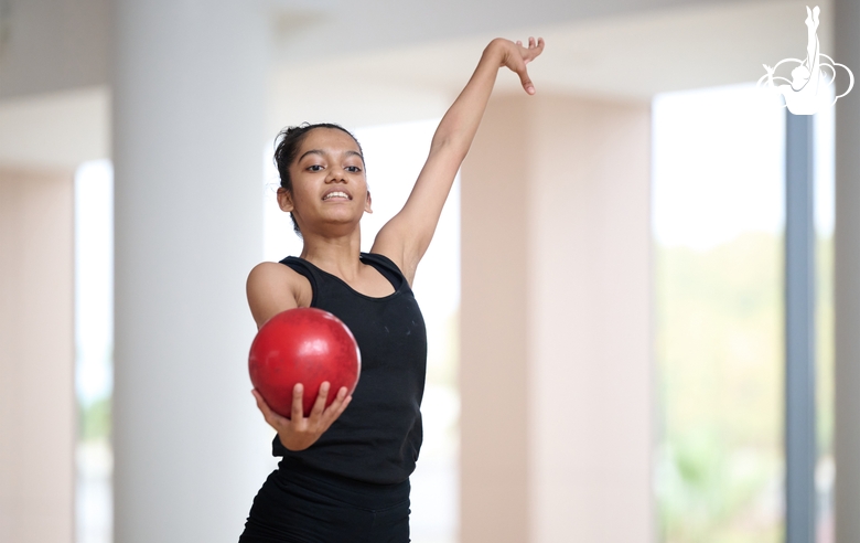 Gymnast Aryaa Nitesh Kadam during training