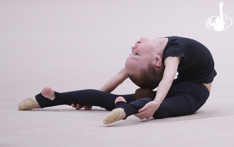 Young gymnast on the first day of the Academy selection process