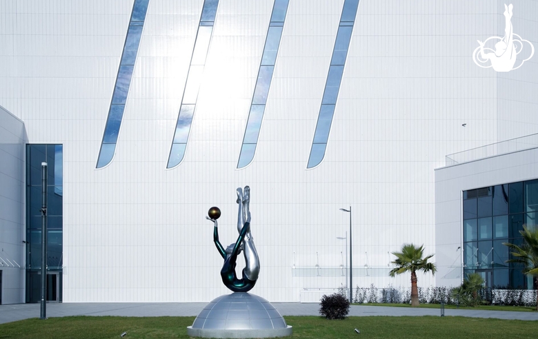 Sculpture in front of the Sky Grace Academy building