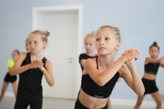 Gymnasts during a dance class at the training camp in the Academy
